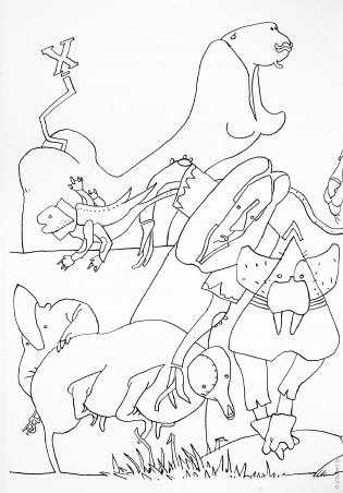 C-009-027--carnet--210--297--nb--figuratif--plume_encre--animal-croquis-monstre.jpg